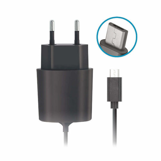 Forever Charger with Built-in Cable micro USB Blacks (5900495447999)