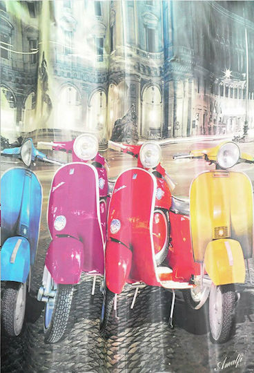 San Lorentzo Vespa Fabric Shower Curtain 180x180cm Multicolour 1847