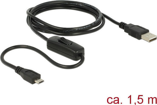 DeLock Редовна USB 2.0 до микро USB кабел Черен 1.2м (84803) 1бр