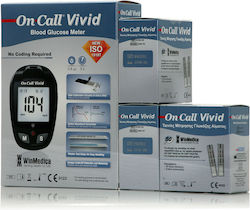 Winmedica On Call Vivid Μετρητής & Ταινίες Μέτρησης Σακχάρ Blood Glucose Monitor