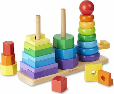 Melissa & Doug Baby-Spielzeug Geometric Stacker Toddler Toy aus Holz für 24++ Monate