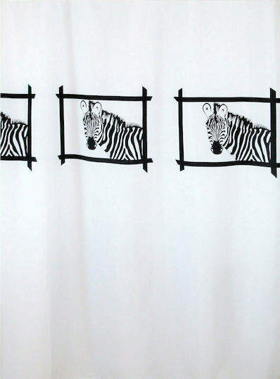 San Lorentzo Zebra's Head Perdea de Baie Țesătură 240x180cm Albă 1929
