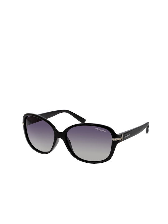 Polaroid Women's Sunglasses with Black Plastic Frame and Purple Gradient Lens P8419 KIH/IX
