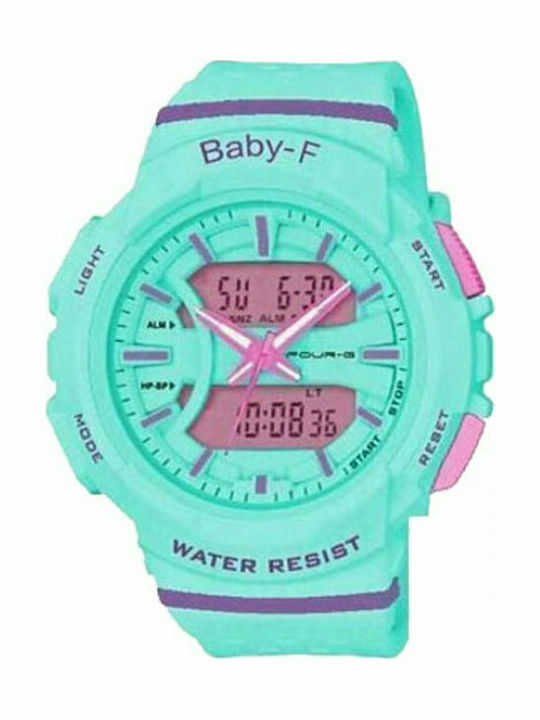 Jaga AD55F Men's Watch 44mm Chronograph Battery with Turquoise Rubber Strap