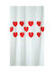 San Lorentzo Hearts Fabric Shower Curtain 240x180cm Red 1912