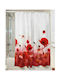 Beauty Home Fabric Shower Curtain 190x180cm Red