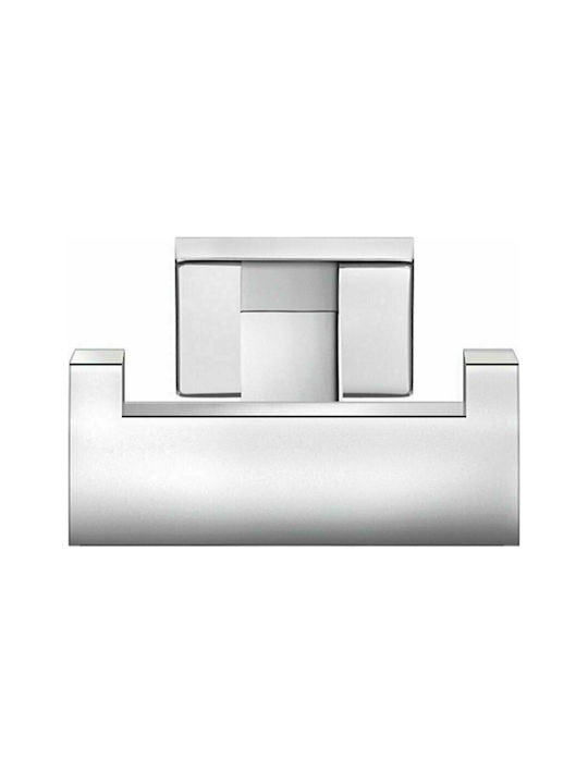 Sanco Enigma Double Wall-Mounted Bathroom Hook Silver 26118-A3