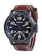 Curren Watch Battery with Brown Leather Strap