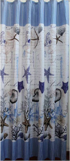Chios Hellas No44 KO027 Cortină De Duș Țesătură 180x180cm Albastră