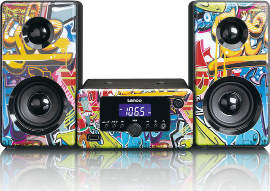 Lenco Ηχοσύστημα 2.0 MC-020 MC-020T 10W με Digital Media Player και Bluetooth Πολύχρωμο