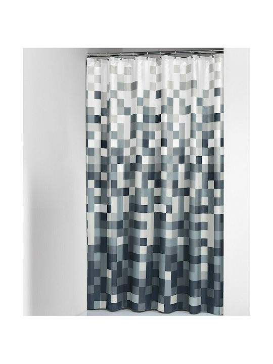 Sealskin Pixel Fabric Shower Curtain 180x200cm Blue 232651319