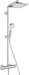 Hansgrohe Crometta E 240 1jet Колона за Душ със Смесител за Вана 120.1см Сребрист