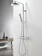 Eurorama Thermo Round Shower Column with Mixer 110cm Silver