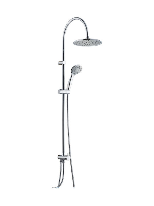 Viospiral Opera Reglabilă Coloană de duș fără Baterie 101-136cm Argint
