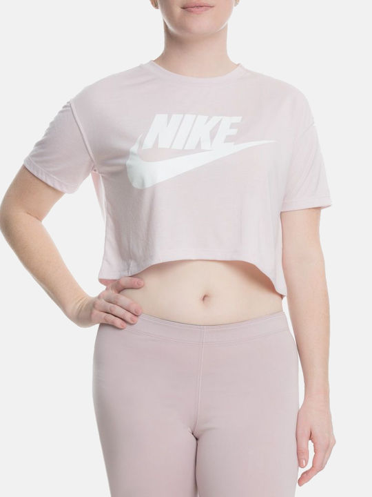 Nike Essential Αθλητικό Γυναικείο T-shirt Ροζ με Στάμπα