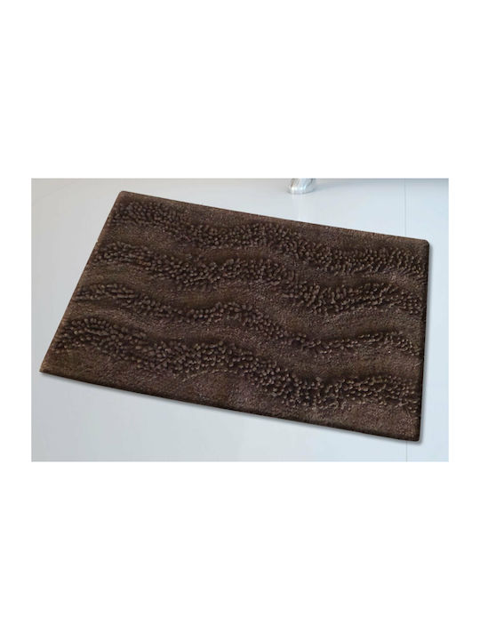 San Lorentzo Πατάκι Μπάνιου Βαμβακερό Waves 1404BROWN Brown 45x70εκ.