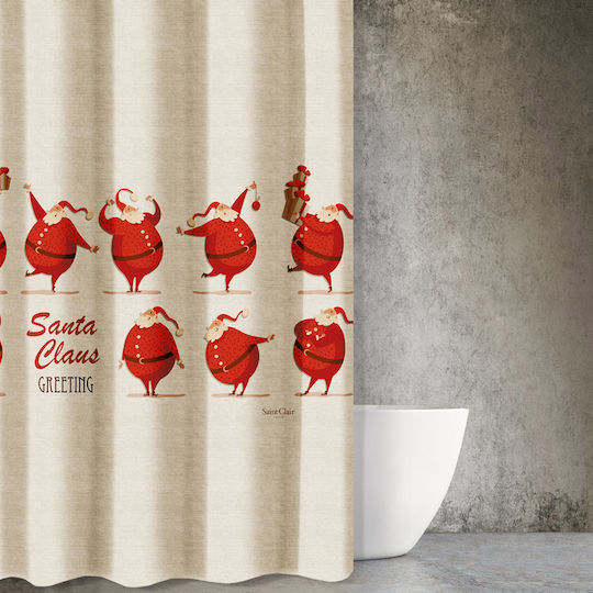Saint Clair Christmas 404 Душ завеса Тъканна 180x200см Бежов 1728030217037