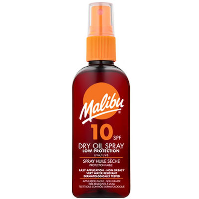 Malibu Dry Oil Low Protection Αδιάβροχο Αντηλιακό Λάδι για το Σώμα SPF10 σε Spray 100ml