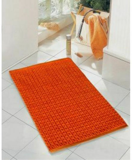 San Lorentzo Badematte Baumwolle Rechteckig Chenille Orange 70x120cm