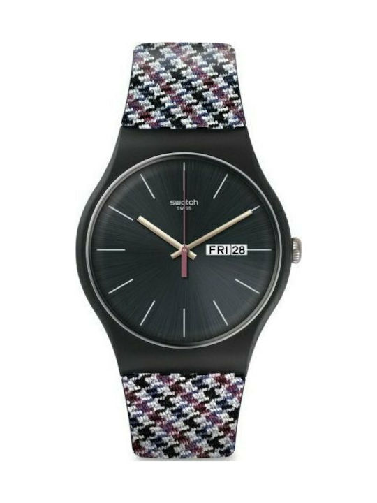 Swatch Warmth Watch with Black Rubber Strap