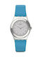 Swatch Brisebleue Uhr mit Blau Kautschukarmband