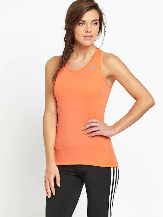Adidas Tank Top Women's Athletic Blouse Sleeveless Orange