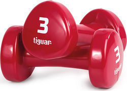 Tiguar Vinyl Set of Dumbells 2 x 3kg