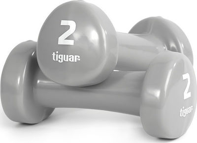 Tiguar Vinyl Set of Dumbells 1pcs Total Weight 2kg