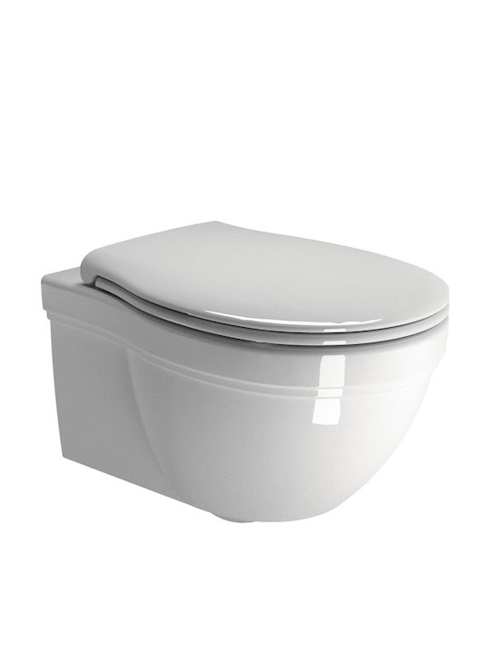 GSI Classic Wall-Mounted Toilet that Includes Soft Close Cover White