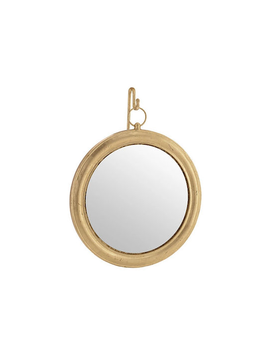 Inart 3-95-437-0011 Wall Mirror with Gold Metallic Frame Diameter 50cm 1pcs