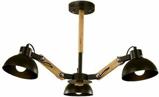 GloboStar Oldschool Deckenleuchte 75cm Schwarz mit Fassung E27