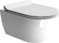 GSI Pura Swirlflush Λεκάνη Κρεμαστή με Slim Κάλυμμα Soft Close Λευκή 55x36 cm