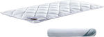 Woodwell King Size Quilted Mattress Cover with Elastic Straps White 190x200cm