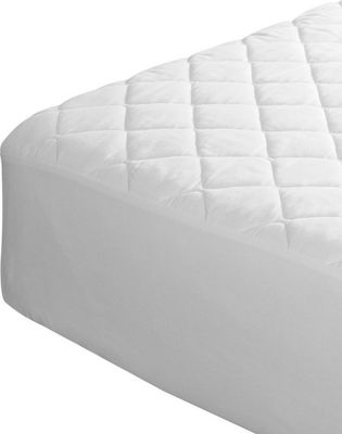 Anna Riska Super-Double Quilted Mattress Cover Fitted Aloe Vera White 160x200cm