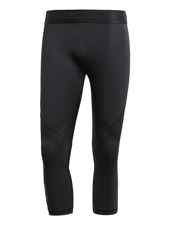 adidas Alphaskin Men's Sports Capri Leggings Black