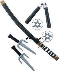 Carnival Sword Black made of Plastic 4pcs