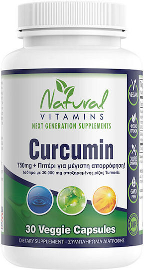Natural Vitamins Curcumin 750mg 30 veg. caps