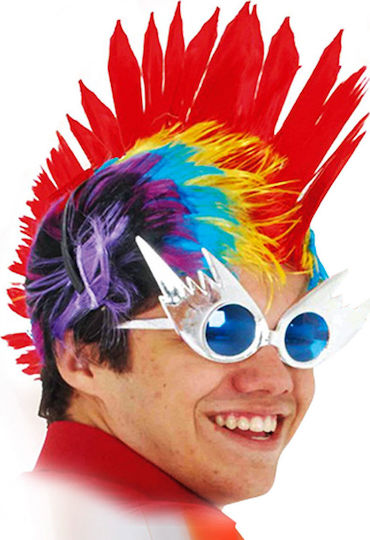 Perucă de Carnaval Mohawk Multicolor