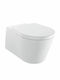 Sanitana Glam Wandhängende Toilette mit Deckel Thermodur Sanftes Schließen Weiße