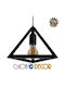 GloboStar Triangle Pendant Light Black Grid with Socket E27 25x21cm