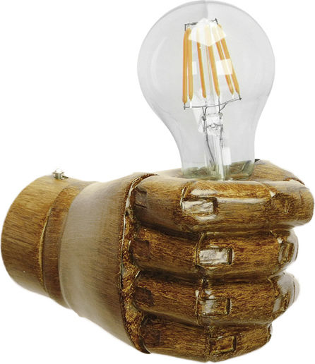 GloboStar Fist Lamp Wall Brown 10x15x10cm GloboStar Fist Lamp Wall Brown 10x15x10cm