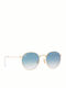 Ray Ban Round Metal Unisex Sunglasses With Gold Metallic Frame And Blue Gradient Lens RB3447N 001/3F