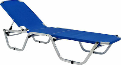 HomeMarkt Aluminum Beach Sunbed Blue 190x60x30cm