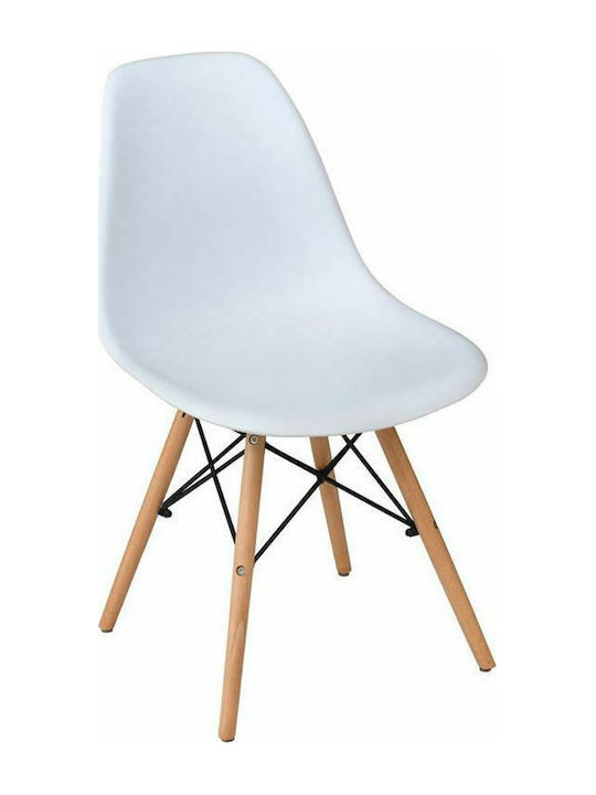 Art Kitchen Polypropylene Chair Άσπρο 47x54x82cm 4pcs