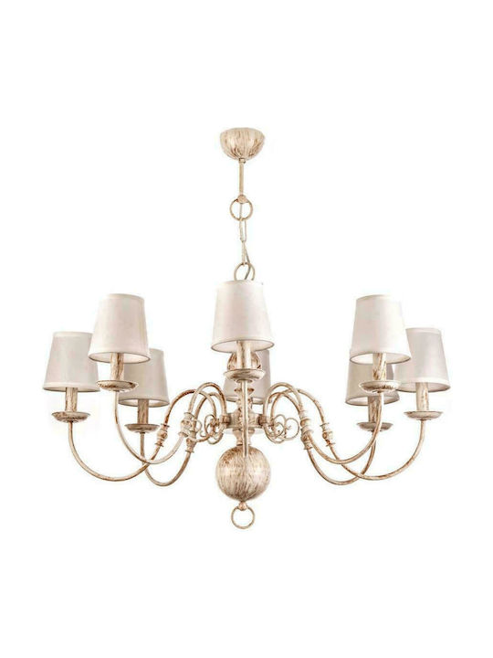 Inlight Chandelier Lampshade 8xE14 White 83cm 5311-8