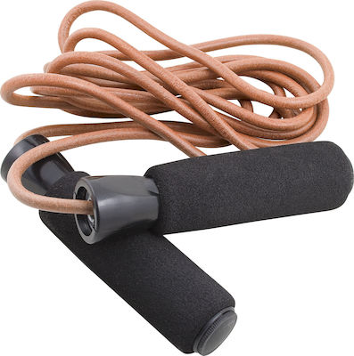 Amila Leather Jump Rope with Ball Bearings Brown 2.75m
