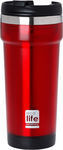 Ecolife Glass Thermos Stainless Steel BPA Free 420ml Red