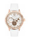 Reina Fere Amphitrite Watch Chronograph with White Leather Strap