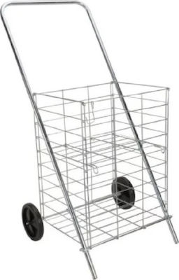 Metallic Shopping Trolley Foldable Gray 45x54x93cm