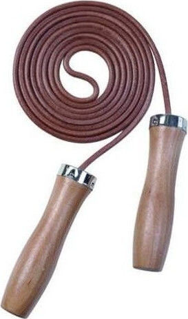 Live Up Leather Adjustable Jump Rope with Ball Bearings Brown Β-3121 2.75m